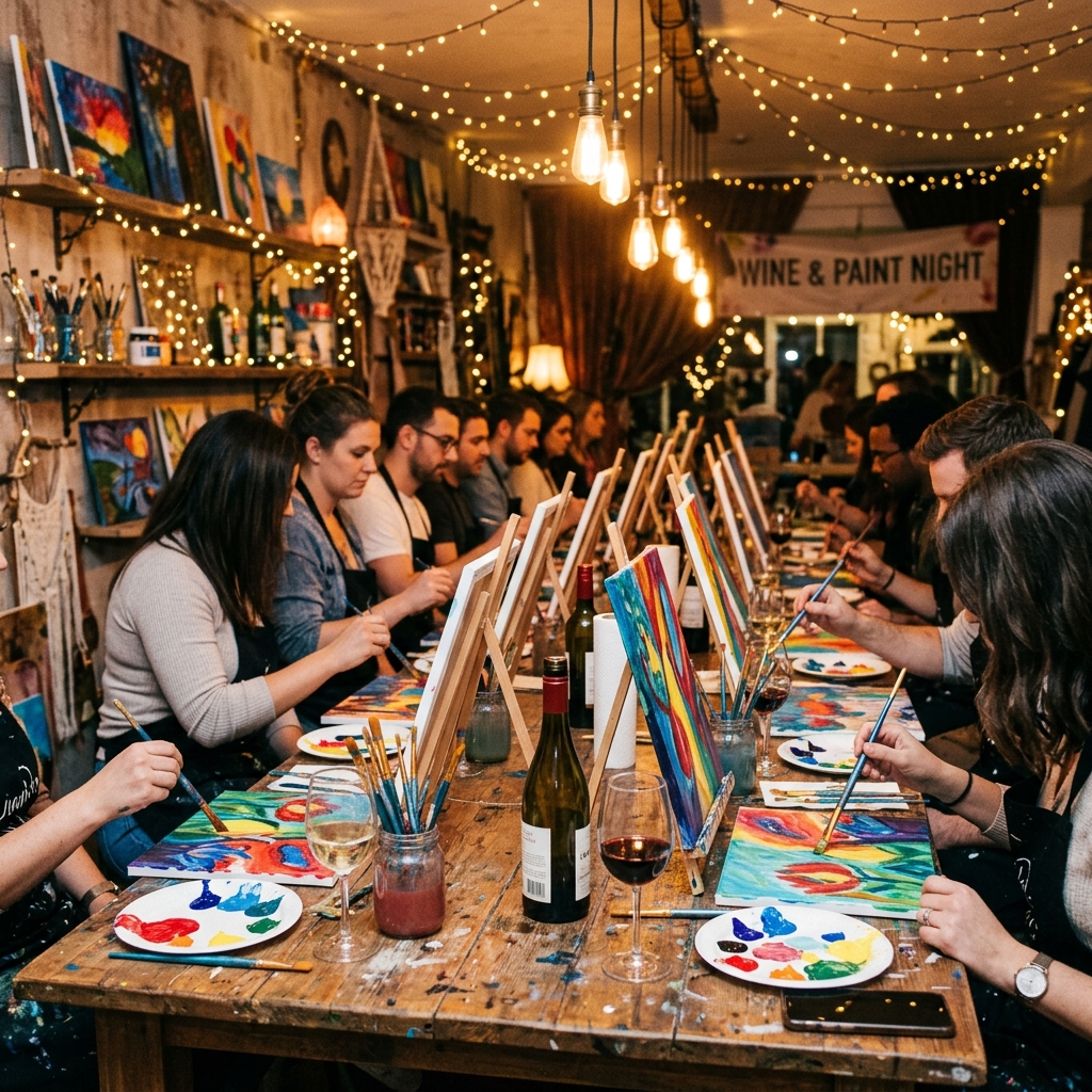 Noche de vino y pintura