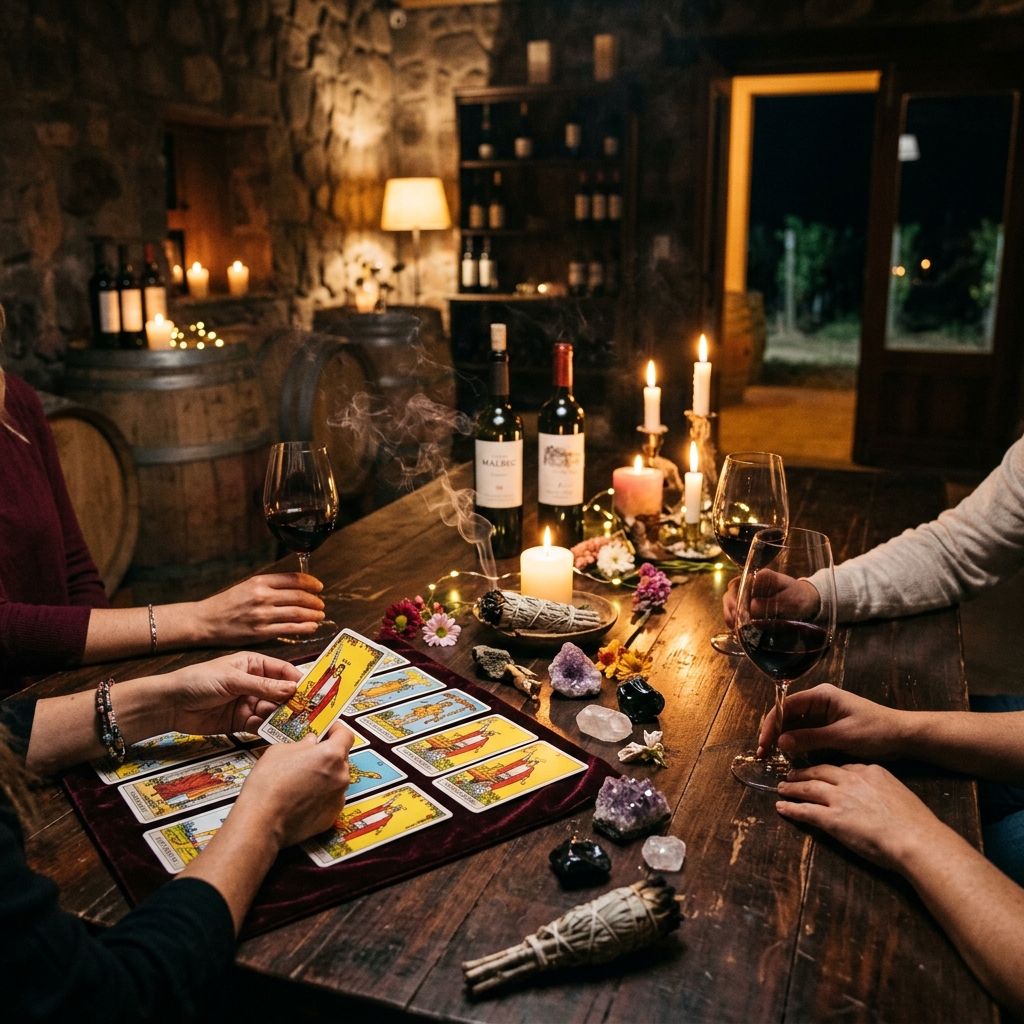 Evento de vino, tarot y rituales en Mendoza